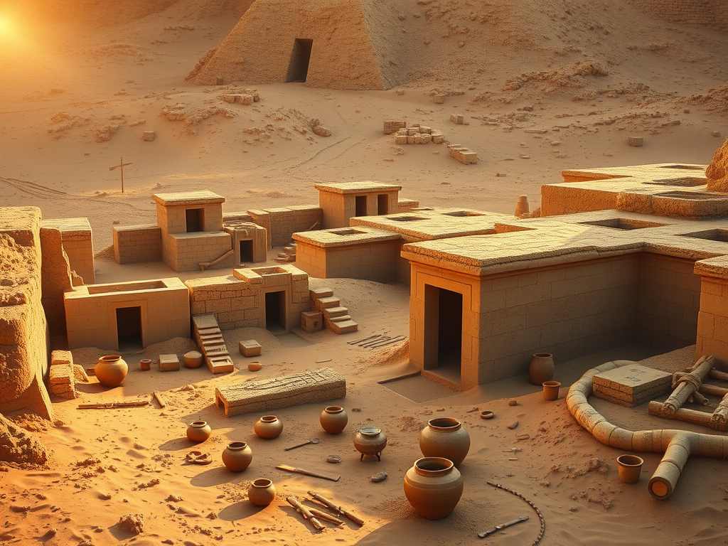 Una ciudad y un cementerio de hace 5.316 años descubiertos bajo las arenas en Egipto
