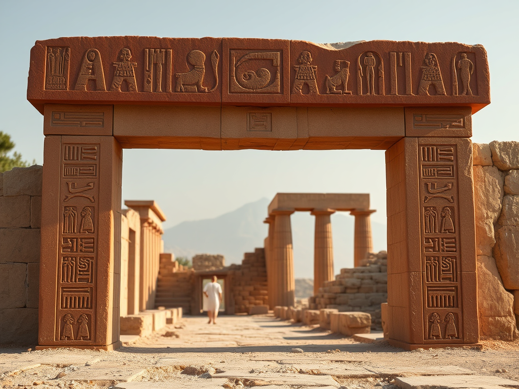 Hallan un dintel de entrada al templo del faraón Sesostris II