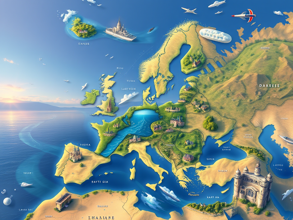 🗺️Mapa de la Hidrografía del Continente Europeo 🌍💧