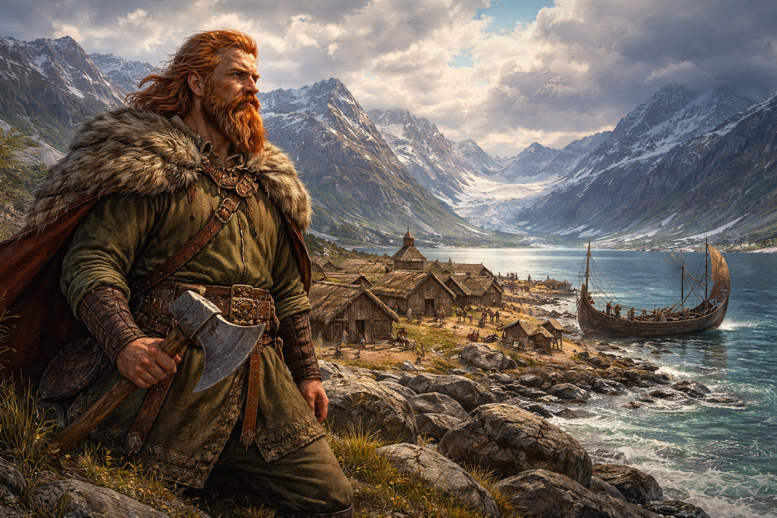 🛶❄️ Erik el Rojo y la llegada vikinga a Groenlandia – Exilio, ambición y el nacimiento de una tierra llamada “verde”
